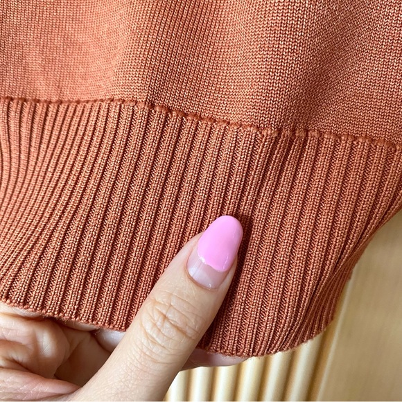 Vintage givenchy 70’s polo collar sweater top copper tan - Picture 7 of 12